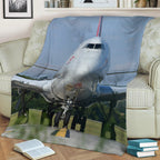 747 Head On Fleece Throw Blanket