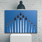 Blue Angels FA-18`s & Thunderbirds F-16`s in Formation 1JP456