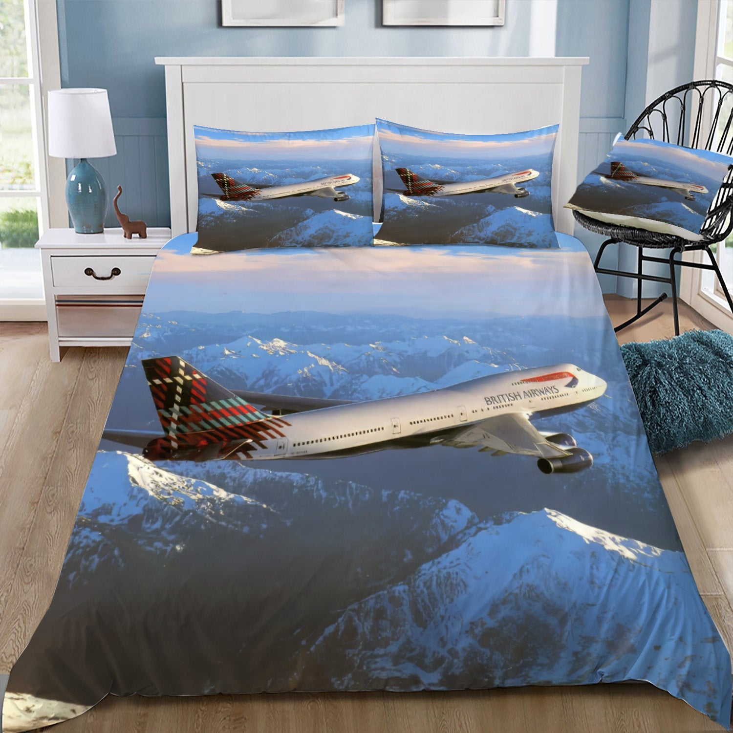 British Airways 747-400 Tartan Livery In Flight Doona / Duvet Cover and 2 Pillow Slips