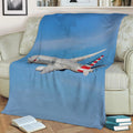 American Airlines 777-300 Fleece Throw Blanket
