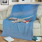 American Airlines 777-300 Fleece Throw Blanket