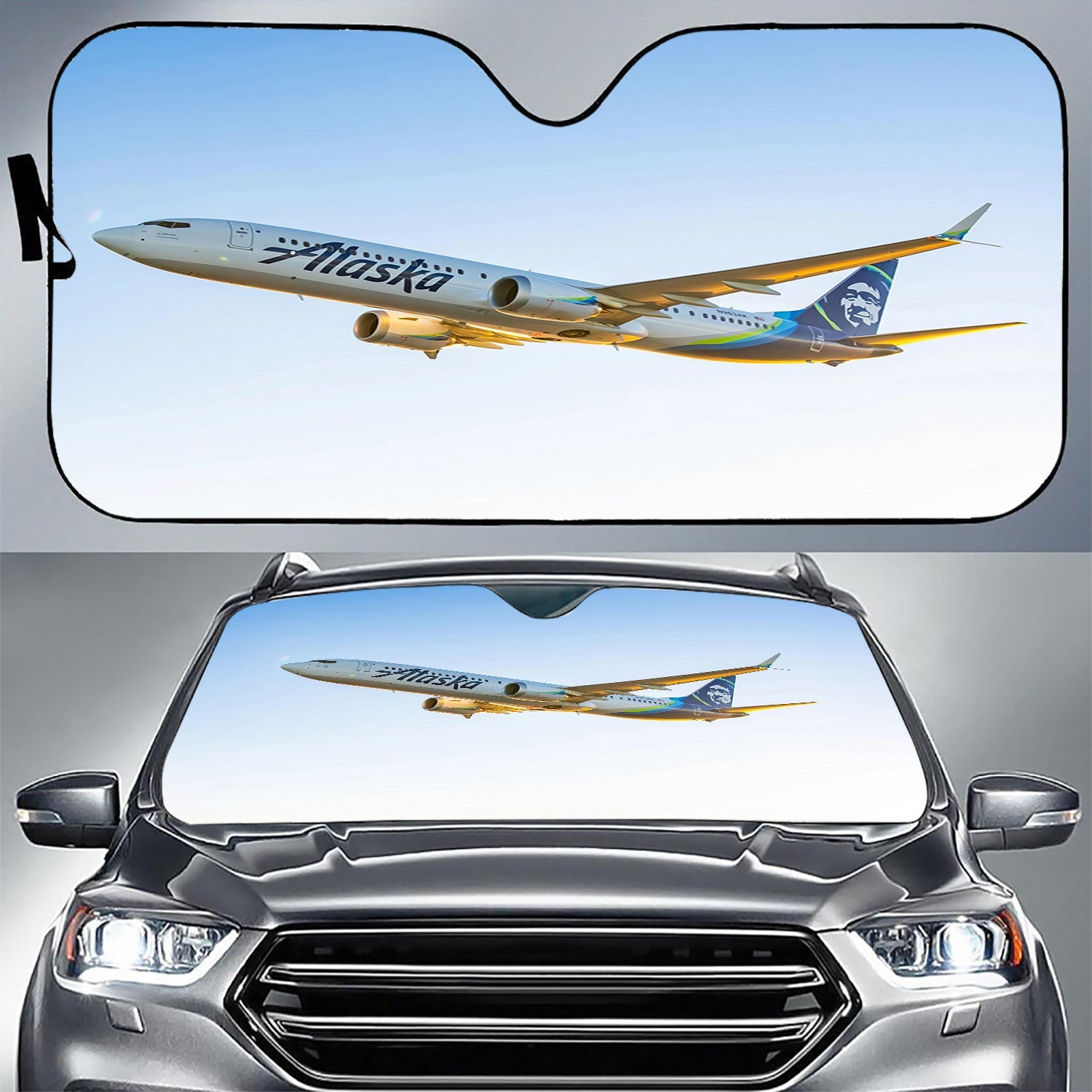 Alaska Airlines Boeing 737 Sunshade For Cars & Trucks