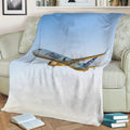 Alaska Airlines Boeing 737 Fleece Throw Blanket