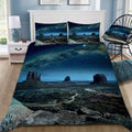 America`s Mid West Plains at Night Doona / Duvet Cover and 2 Pillow Slips