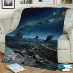 America`s Mid West Plains at Night Fleece Throw Blanket