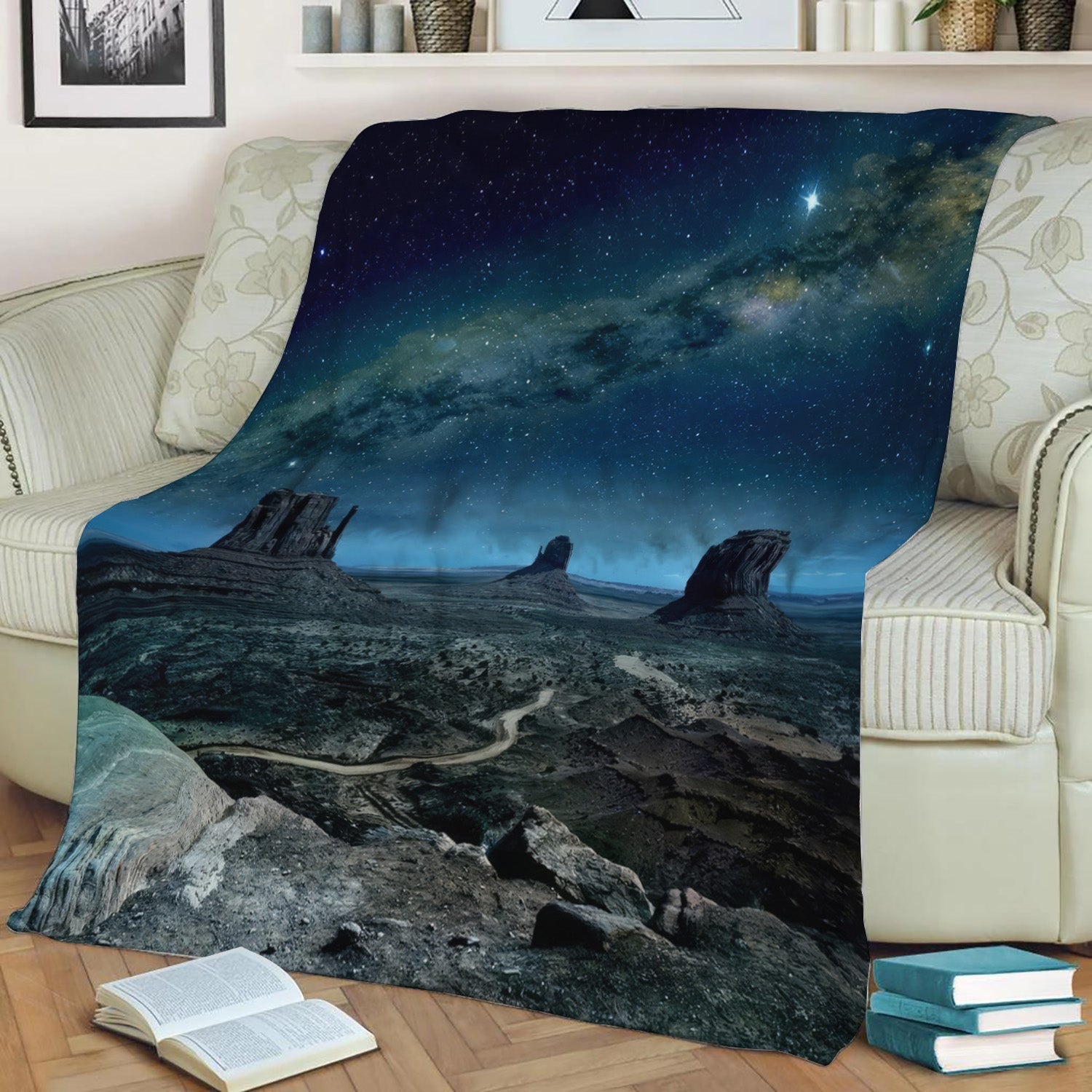 America`s Mid West Plains at Night Fleece Throw Blanket