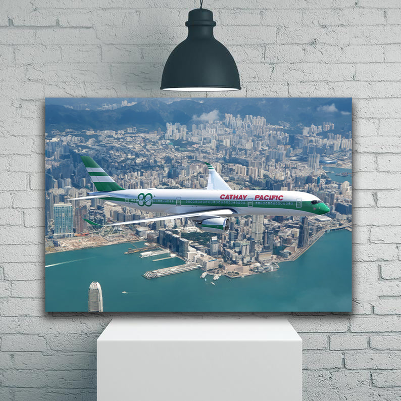 Cathay Pacific A350 Cabbage Livery 80th Anniversary 2 Canvas Prints