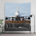 Air Pacific 747-400 Head On Tapestry