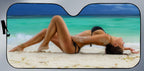 Bikini Model on the Beach Sunshade For Cars & Trucks