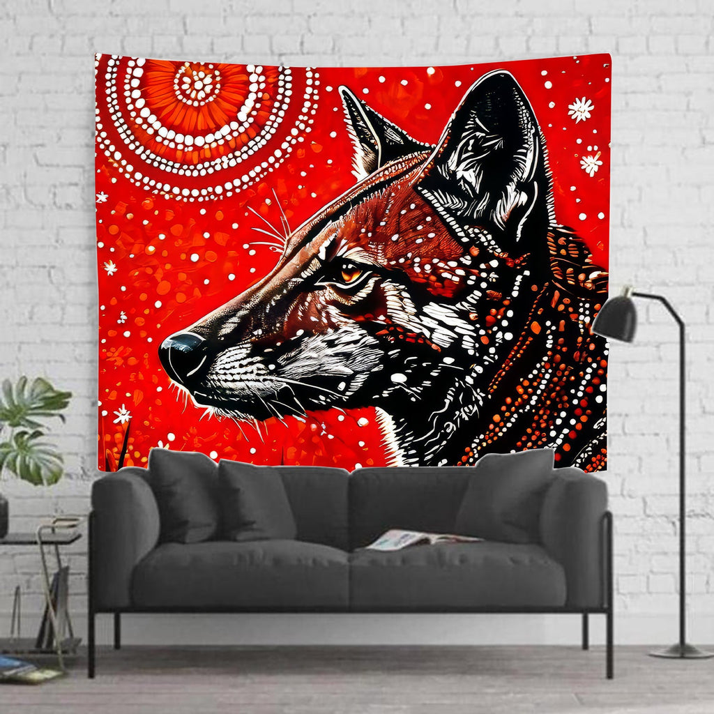 Aboriginal Dingo Print Tapestry