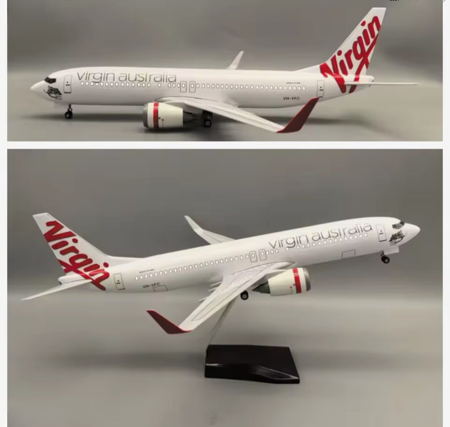 47cm 1/160 LED & Non LED Virgin Australia 737-800 Model Plane