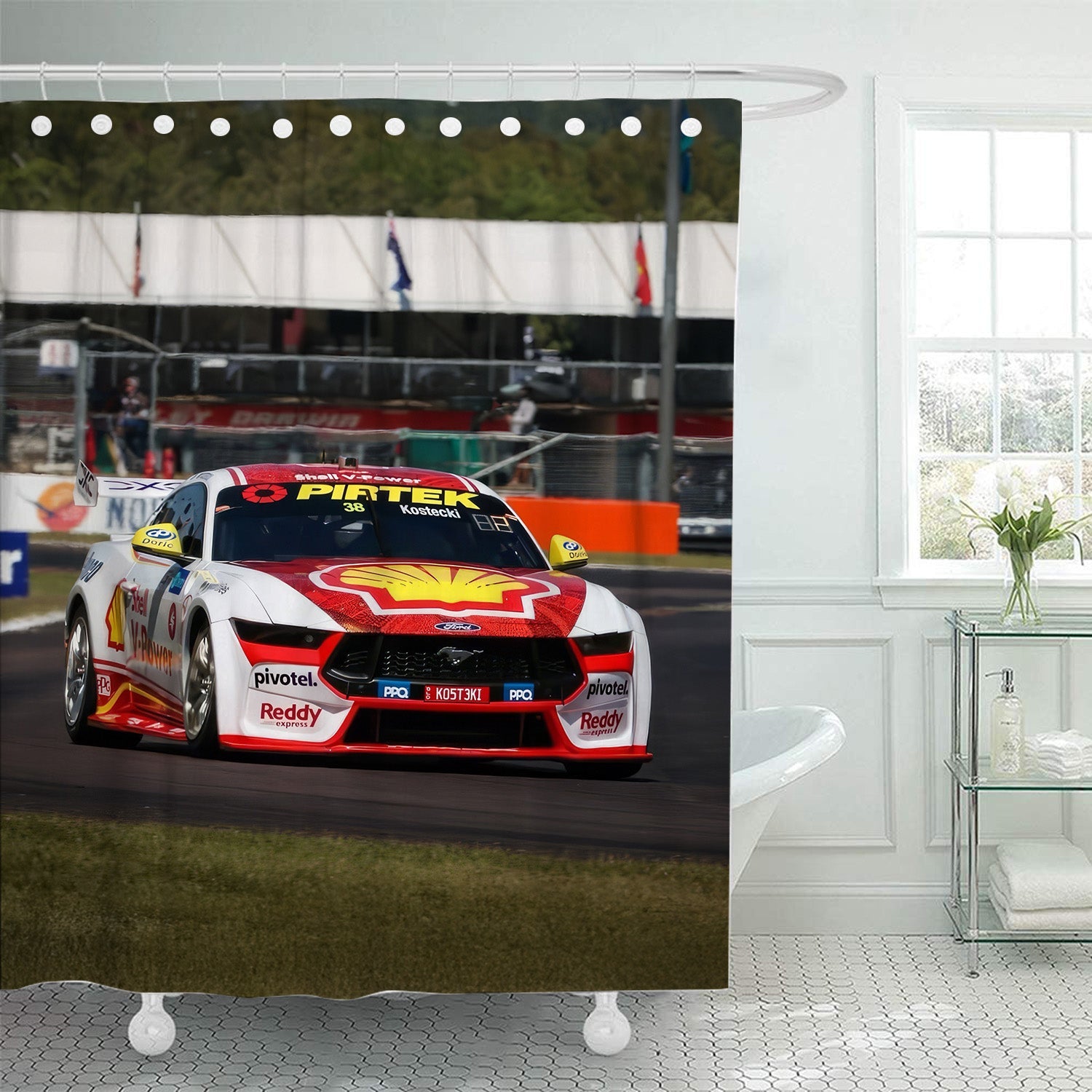 Brodie Kostecki Ford Mustang Supercars Shower Curtain