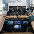 Airplane Cockpit 2 Doona / Duvet Cover and 2 Pillow Slips
