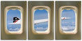 British Airways Concorde In Flight 3 Panel Canvas Print 1Window008