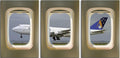 Ansett 747 Touching Down 3 Panel Canvas Print 1Window004